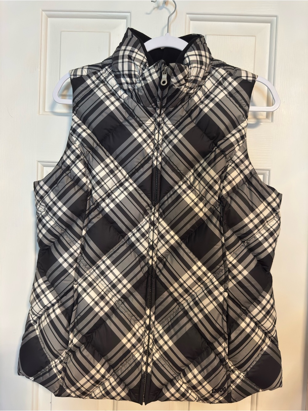 Eddie Bauer Black Gray Beige puffer vest Medium Tall